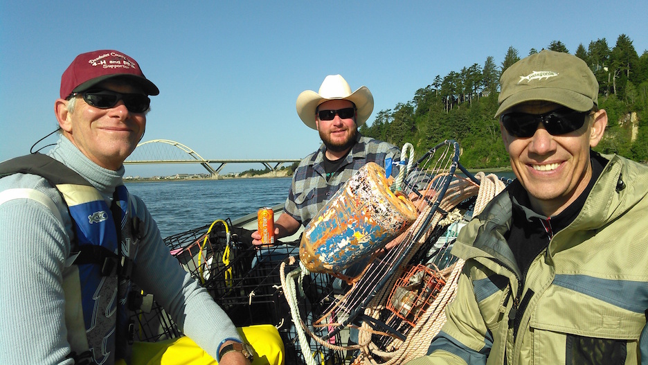 Steve P. Clay P. & Erik Crabbing at MvE's Depoe Fish Trip V 2015